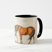 Vintage illustrierte Pferde Kunst Tasse Becher (VorderseiteRechts)