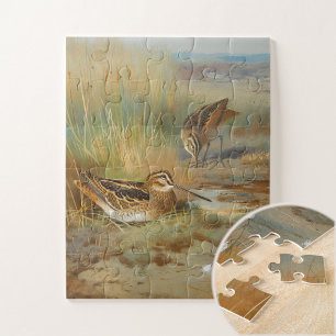 Vintage, illustrierte Schnepfvögel, Vögel Puzzle