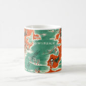Vintage Illustrierte Swissair Map Tasse (Mittel)