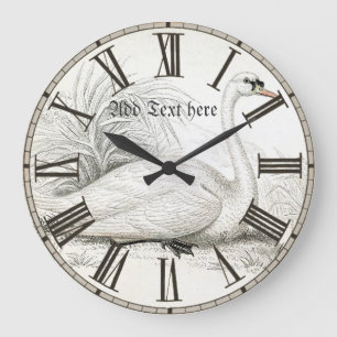 Vintage Illustrierte Vogelornithologie Personalisi Große Wanduhr