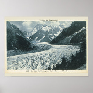 Vintage Image, Frankreich, Chamonix, Mont Blanc Poster