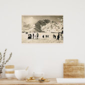 Vintage Image, Frankreich, Superbagnerie, Skifahre Poster (Küche)