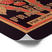 Vintage Image French RASPBERRY SYRUP Label POSTER (Ecke)