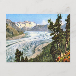 Vintage Image, Jungfrau Gletscher Berner Oberland Postkarte