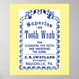 Vintage Image on Tooth Wash Dental Hygiene Poster