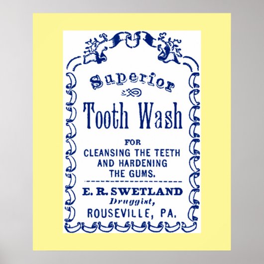Vintage Image on Tooth Wash Dental Hygiene Poster (Vorne)