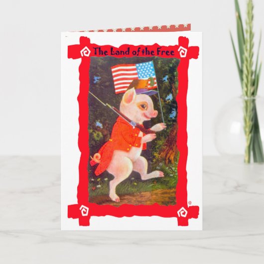Vintage image, Patriotic pig Karte (Vorderseite)