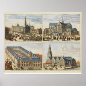 Vintage Image, Sehenswürdigkeiten von Amsterdam Poster (Vorne)