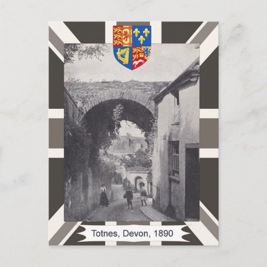 Vintage image, Totnes, Devon, 1890 Postkarte (Vorderseite)