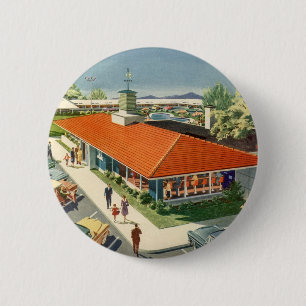 Vintage-Imbiss, Restaurant im Stil der 50er Jahre Button
