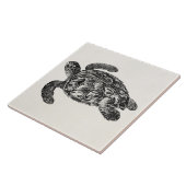 Vintage Imbricated Seeschildkröte - Fliese (Seite)