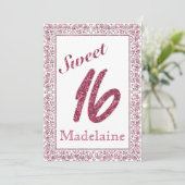 Vintage Imitate aus Blumenrahmen Rosa Glitzer Swee (Stehend Vorderseite)