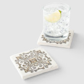 Vintage Imitate Metalldesign Stone Untersetzer (Seitenansicht)