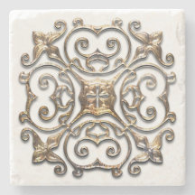 Vintage Imitate Metalldesign Stone Untersetzer