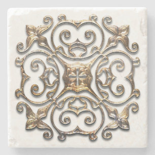 Vintage Imitate Metalldesign Stone Untersetzer