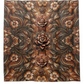 Vintage Imitate mit Blütenbesatz Duschvorhang (Vorderseite)