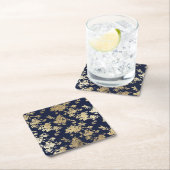 Vintage Imitate mit schicker Navy Rechteckiger Pappuntersetzer (Vor Ort)