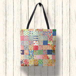 Vintage Imitate Patchwork Monogram Tote Bag Tasche