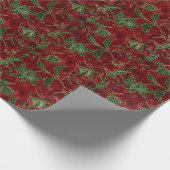 Vintage Imitate Velvet, rot und grün Geschenkpapier (Ecke)