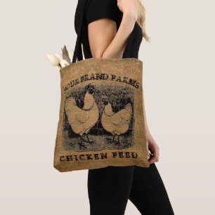 Vintage-Imitation-Jute-Hühnersack-Vorlage Tasche