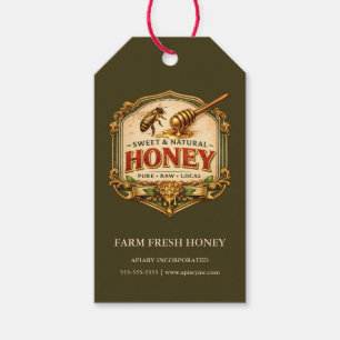Vintage Imker Apiarist Honig Etikett grün Geschenkanhänger