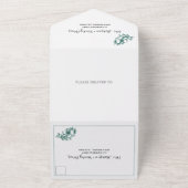 Vintage immergrüne Blütenhochzeit All In One Einladung (Außenbereich)