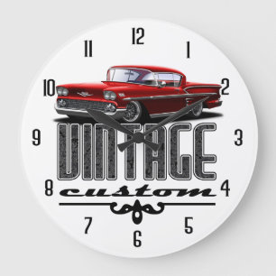 Vintage Impala rote Garage Große Wanduhr