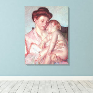 Vintage-Impressionismus, Schlafendes Baby von Mary Leinwanddruck