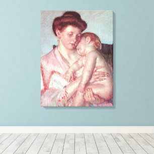 Vintage-Impressionismus, Schlafendes Baby von Mary Leinwanddruck