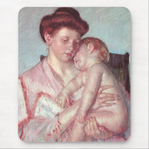 Vintage Impressionismus, Schlafendes Baby von Mary Mousepad
