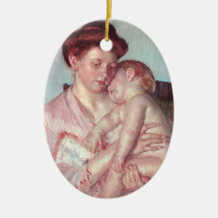 Vintage-Impressionismus, Sleepy Baby von Mary Cass Keramik Ornament