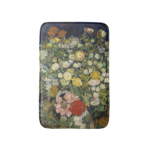 Vintage Impressionistischer Blumenstrauß Van Gogh Badematte