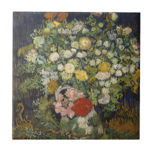 Vintage-Impressionistischer Blumenstrauß Van Gogh Fliese