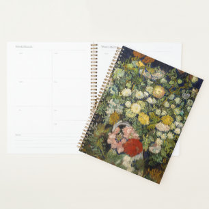 Vintage-impressionistischer Blumenstrauß Van Gogh Planer