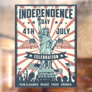 Vintage Independence Day Fensterfolie Fensteraufkleber