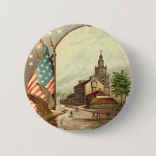 Vintage Independence Hall Button (Vorderseite)