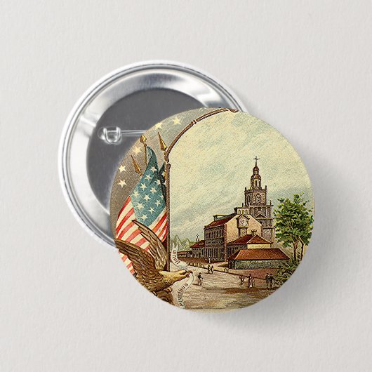 Vintage Independence Hall Button (Vorne & Hinten)