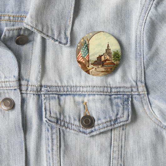Vintage Independence Hall Button (Beispiel)