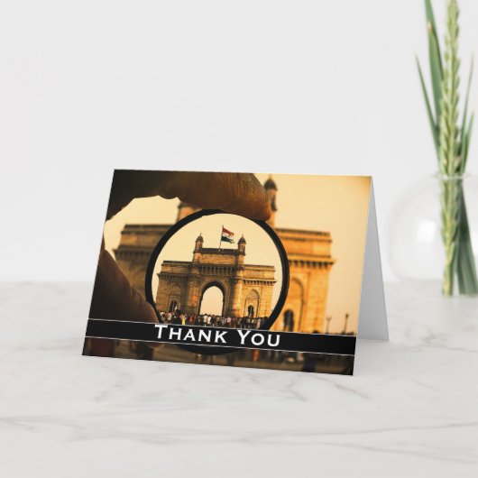 Vintage India Mumbai City Thank You Dankeskarte (Vorderseite)