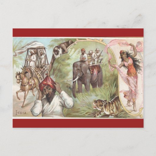Vintage India Postkarte (Vorderseite)