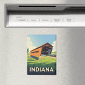 Vintage Indiana Covered Bridge Magnet (In Situ (Geschirrspüler))