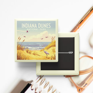 Vintage Indiana Dunes National Park  Button