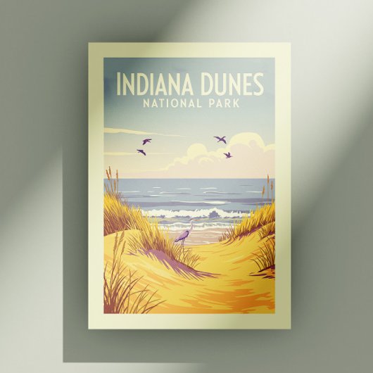 Vintage Indiana Dunes National Park  Postkarte