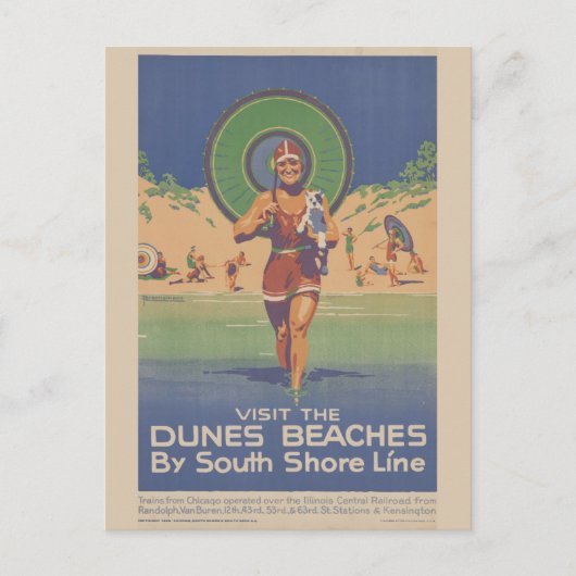 Vintage Indiana Dunes Staat Park Travel Postkarte (Vorderseite)