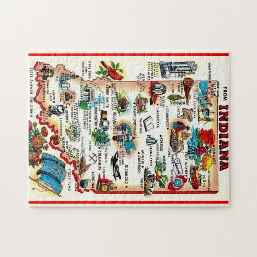 Vintage Indiana Illustriert Puzzle (Horizontal)