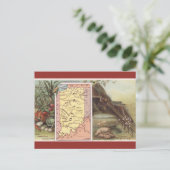 Vintage Indiana Map Postkarte (Stehend Vorderseite)