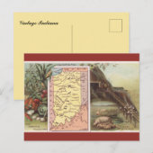 Vintage Indiana Map Postkarte (Vorne/Hinten)