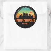 Vintage Indianapolis City Bloomington Retro Runder Aufkleber (Tasche)