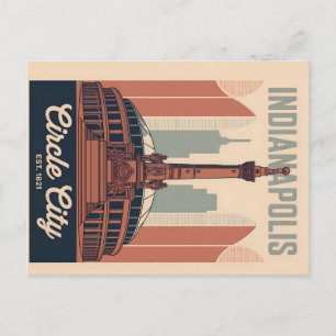 Vintage Indianapolis Indiana Retro-Stadtansicht-Ku Feiertagspostkarte
