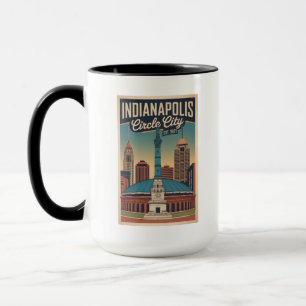 Vintage Indianapolis Indiana Retro-Stadtansicht-Ku Tasse